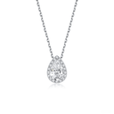 The Pear Halo Diamond Necklace - SparkLab Gems