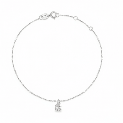 The Pear Solitaire Chain Bracelet - SparkLab Gems