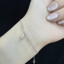 The Pear Solitaire Chain Bracelet - SparkLab Gems