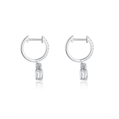 The Princess Cut Dangle Huggies - SparkLab Gems