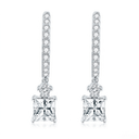 The Princess Cut Dangle Huggies - SparkLab Gems