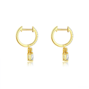 The Princess Cut Dangle Huggies - SparkLab Gems