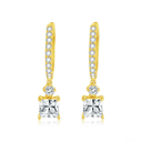 The Princess Cut Dangle Huggies - SparkLab Gems
