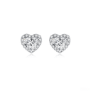 The Romantic Heart Halo Studs - SparkLab Gems