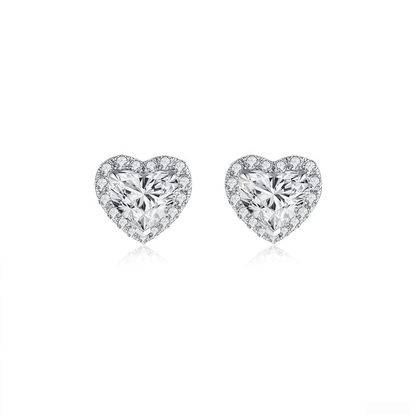 The Romantic Heart Halo Studs - SparkLab Gems