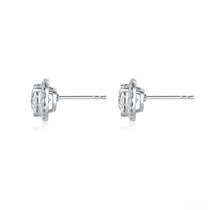 The Romantic Heart Halo Studs - SparkLab Gems