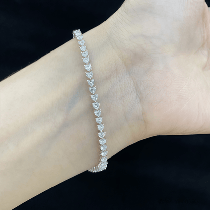The Romantic Heart Tennis Bracelet - SparkLab Gems