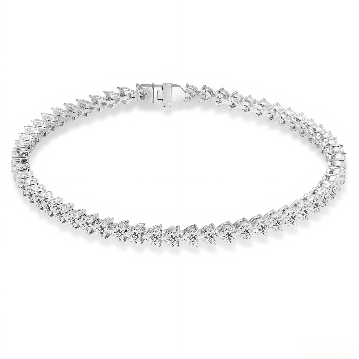 The Romantic Heart Tennis Bracelet - SparkLab Gems