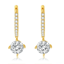 The Round Diamond Drop Huggies - SparkLab Gems