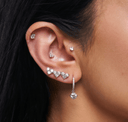 The Round Diamond Drop Huggies - SparkLab Gems