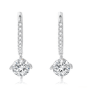 The Round Diamond Drop Huggies - SparkLab Gems