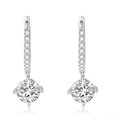 The Round Diamond Drop Huggies - SparkLab Gems