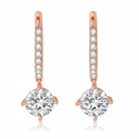 The Round Diamond Drop Huggies - SparkLab Gems