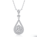 The Royal Pear Halo Drop Necklace - SparkLab Gems