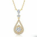 The Royal Pear Halo Drop Necklace - SparkLab Gems