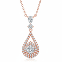 The Royal Pear Halo Drop Necklace - SparkLab Gems