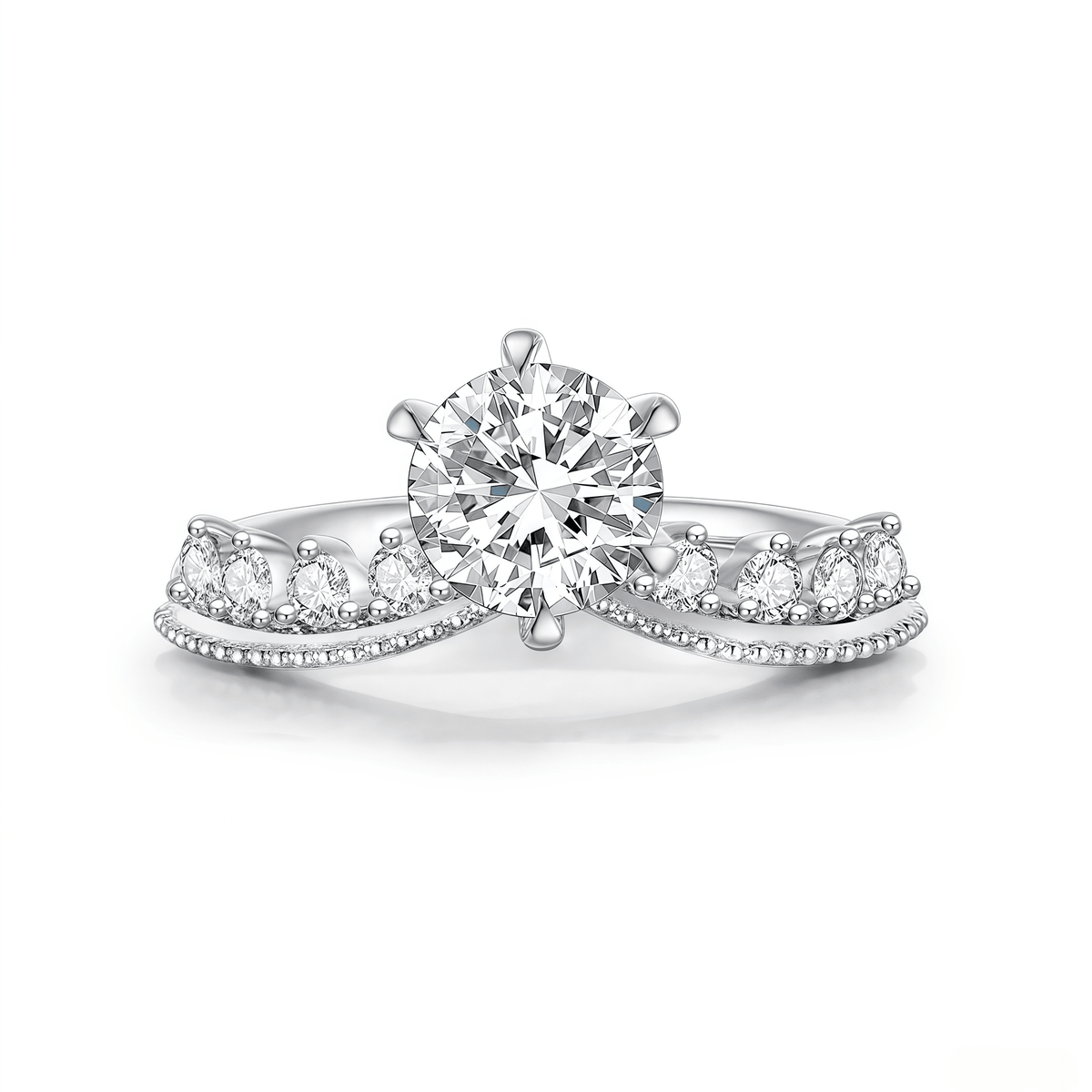 The Royal Tiara Engagement Ring - SparkLab Gems