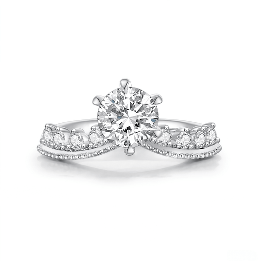 The Royal Tiara Engagement Ring - SparkLab Gems