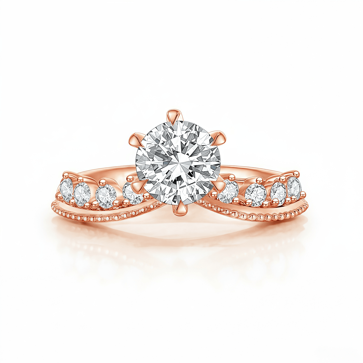 The Royal Tiara Engagement Ring - SparkLab Gems