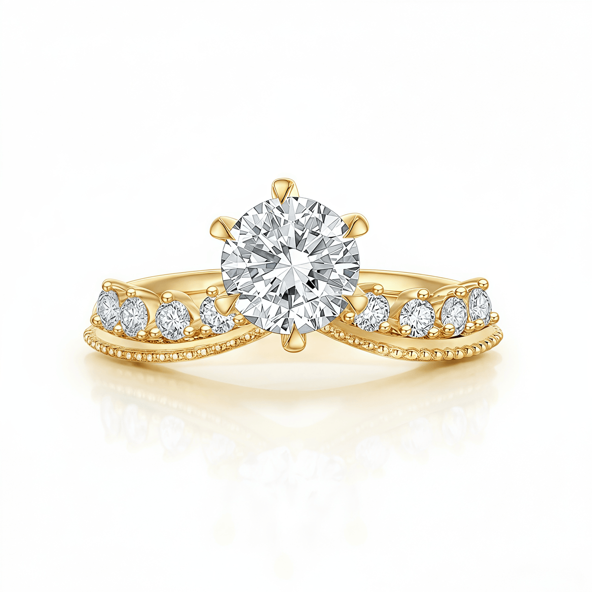 The Royal Tiara Engagement Ring - SparkLab Gems