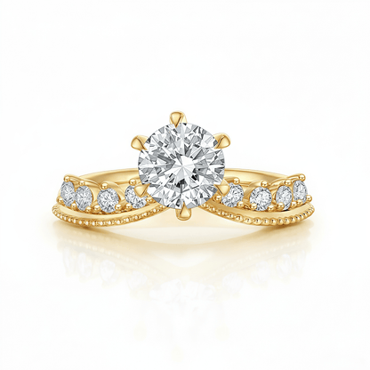 The Royal Tiara Engagement Ring - SparkLab Gems