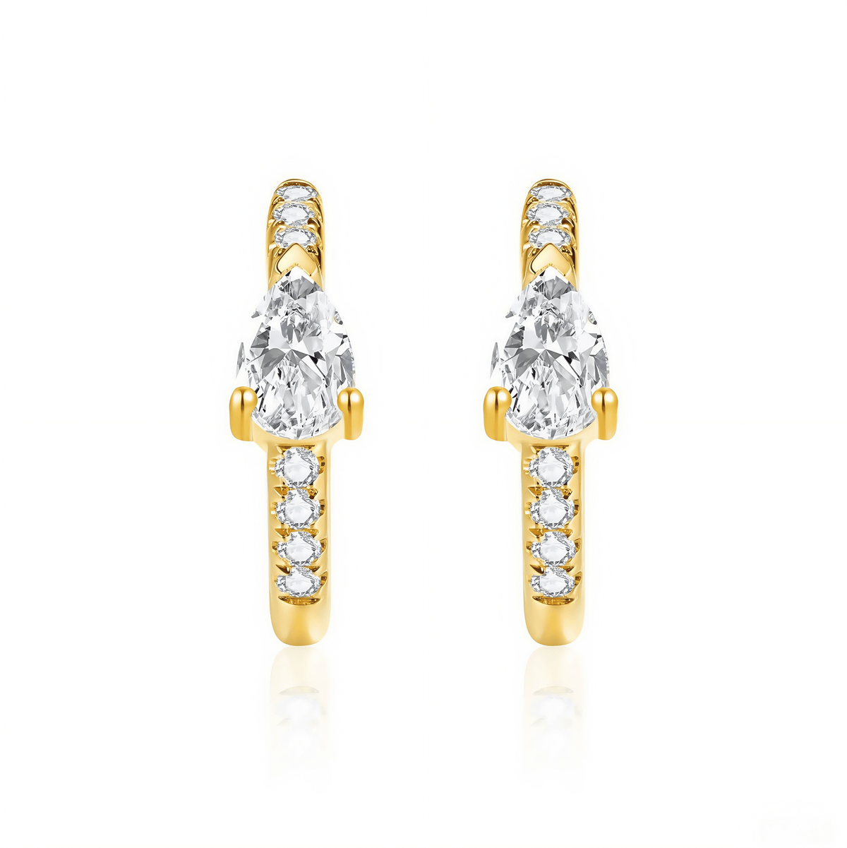 The Teardrop Diamond Huggies· - SparkLab Gems