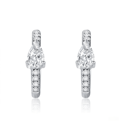 The Teardrop Diamond Huggies· - SparkLab Gems
