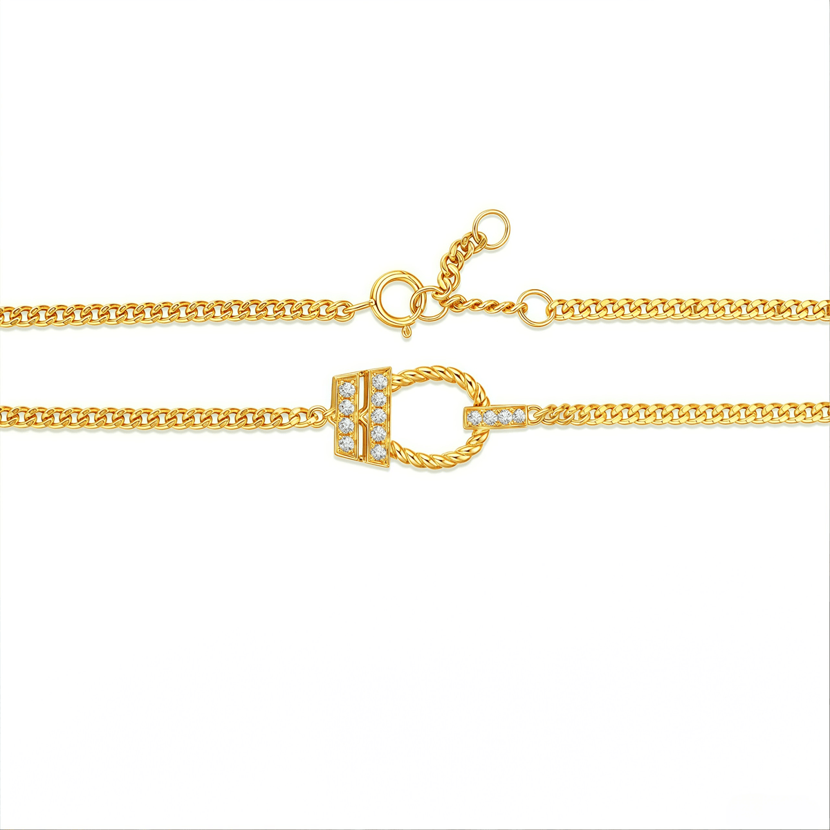 The Twisted Rope & Pave Bracelet - SparkLab Gems