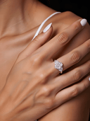 The Valentina - Oval with Heart Side Stones - SparkLab Gems