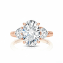 The Valentina - Oval with Heart Side Stones - SparkLab Gems