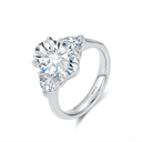 The Valentina - Oval with Heart Side Stones - SparkLab Gems