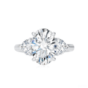 The Valentina - Oval with Heart Side Stones - SparkLab Gems