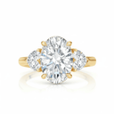 The Valentina - Oval with Heart Side Stones - SparkLab Gems