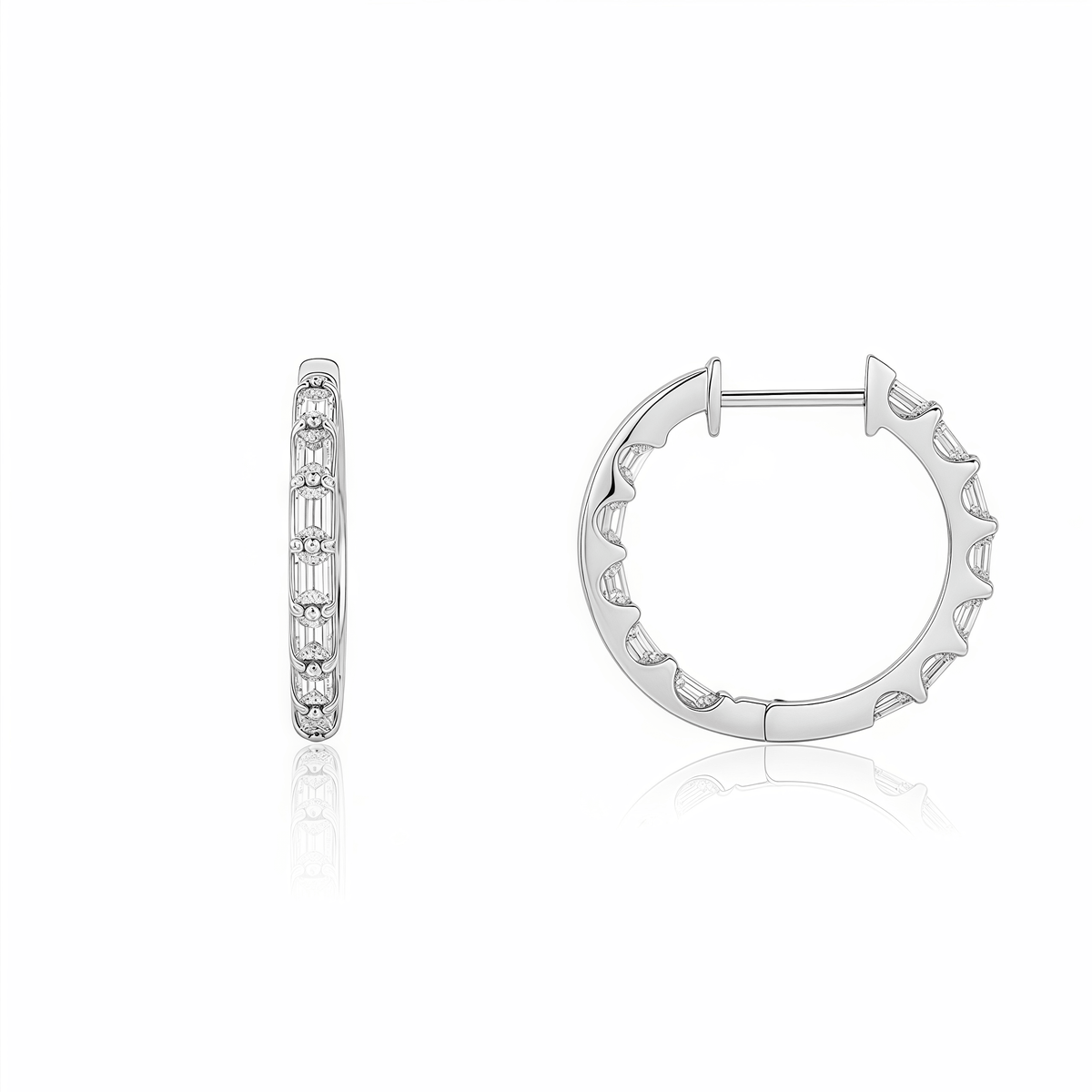 The Vertical Step - Cut Hoop Earrings - SparkLab Gems