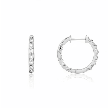 The Vertical Step - Cut Hoop Earrings - SparkLab Gems