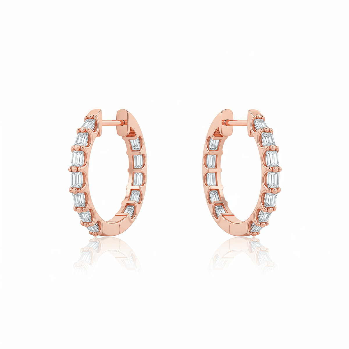 The Vertical Step - Cut Hoop Earrings - SparkLab Gems