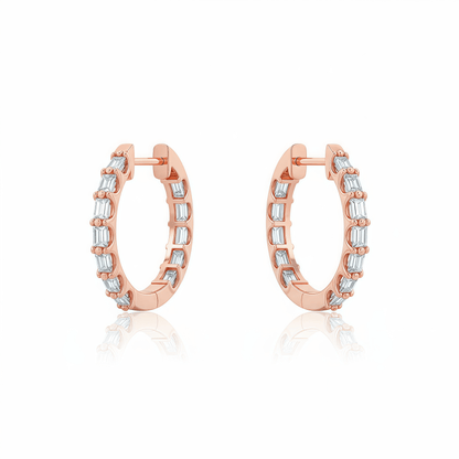 The Vertical Step - Cut Hoop Earrings - SparkLab Gems