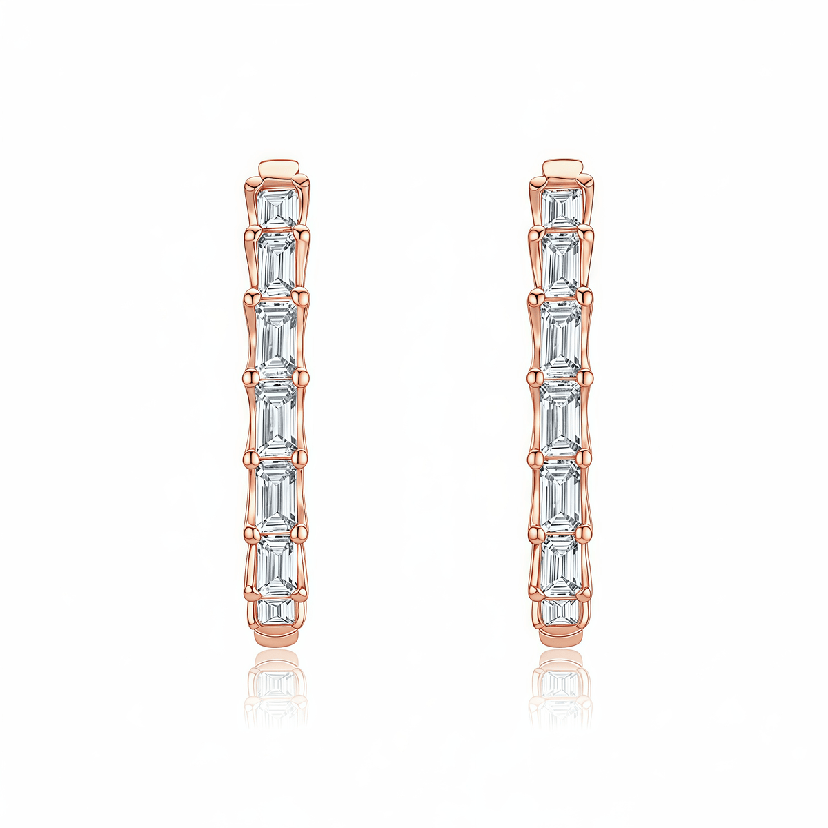 The Vertical Step - Cut Hoop Earrings - SparkLab Gems