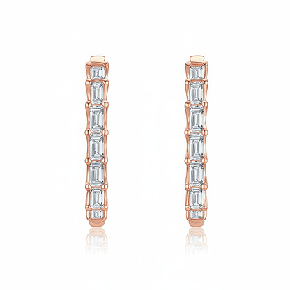 The Vertical Step - Cut Hoop Earrings - SparkLab Gems