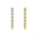 The Vertical Step - Cut Hoop Earrings - SparkLab Gems