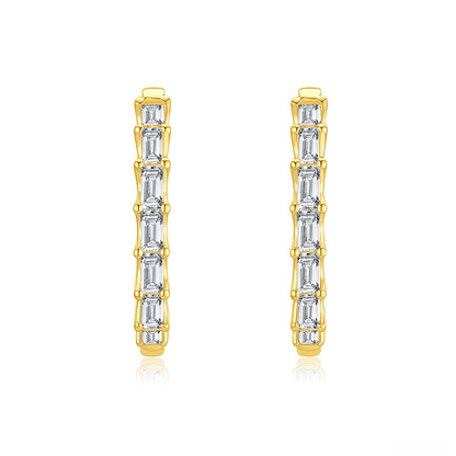 The Vertical Step - Cut Hoop Earrings - SparkLab Gems