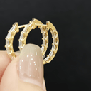 The Vertical Step - Cut Hoop Earrings - SparkLab Gems