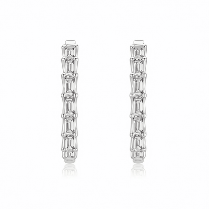 The Vertical Step - Cut Hoop Earrings - SparkLab Gems