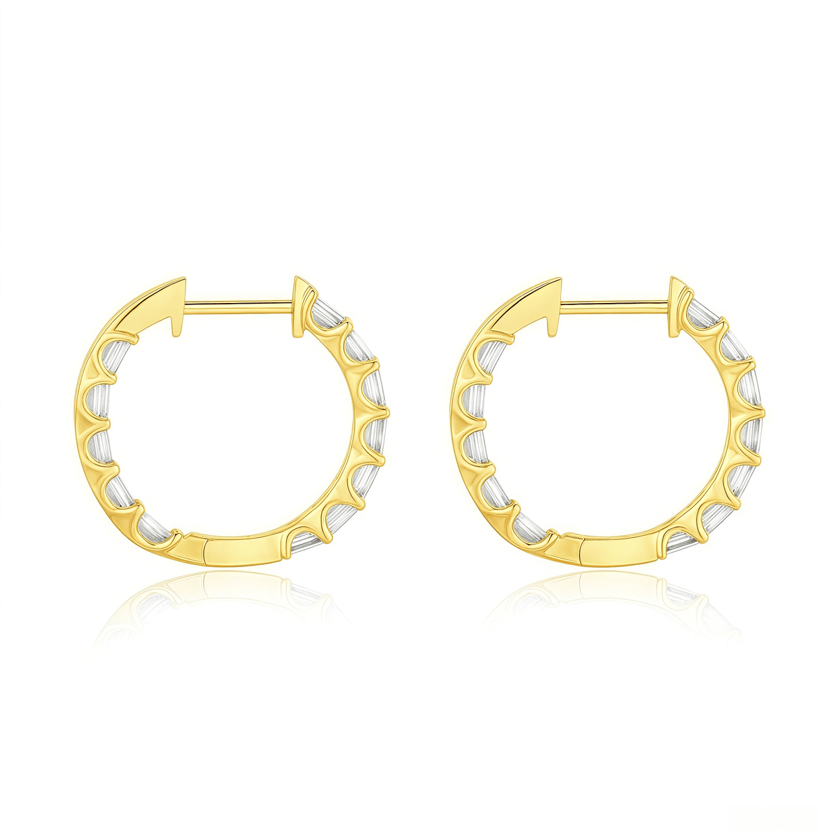 The Vertical Step - Cut Hoop Earrings - SparkLab Gems