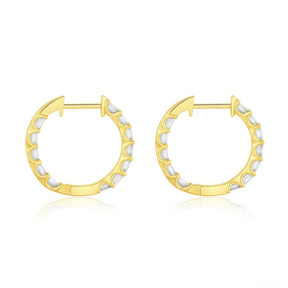 The Vertical Step - Cut Hoop Earrings - SparkLab Gems