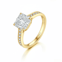 The Victoria - Square Radiant Cathedral Ring with Pave Accents - SparkLab Gems