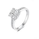The Victoria - Square Radiant Cathedral Ring with Pave Accents - SparkLab Gems