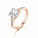 The Victoria - Square Radiant Cathedral Ring with Pave Accents - SparkLab Gems