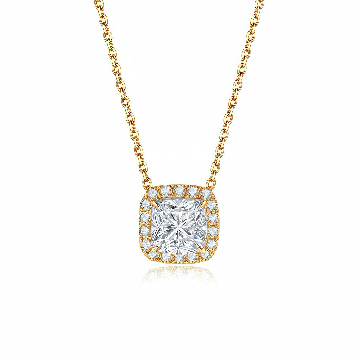 The Vintage Cushion Halo Pendant - SparkLab Gems