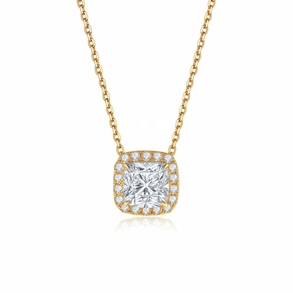 The Vintage Cushion Halo Pendant - SparkLab Gems